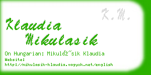 klaudia mikulasik business card